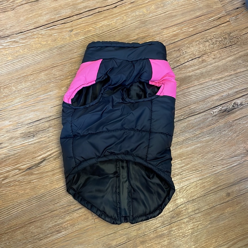 Small Dog Coat (Tag Says XL) Black/Pink - Picture 2 of 3